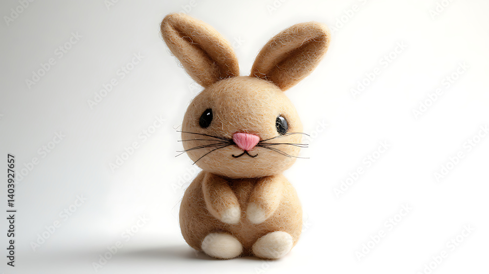 Obraz premium Easter Bunny Cute with Eggs Basket on white Background Flowers