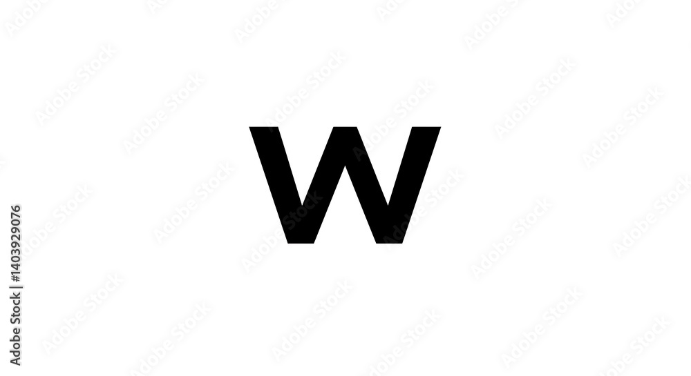 Bold Black Letter W: Alphabet Image Bold Black Letter W: Alphabet Image