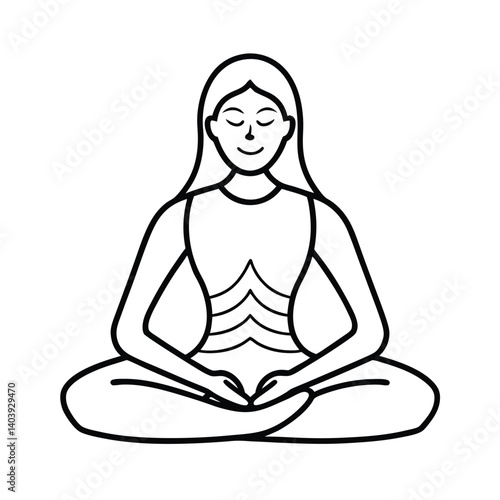 pranayama breathing line art on white background  (1).eps