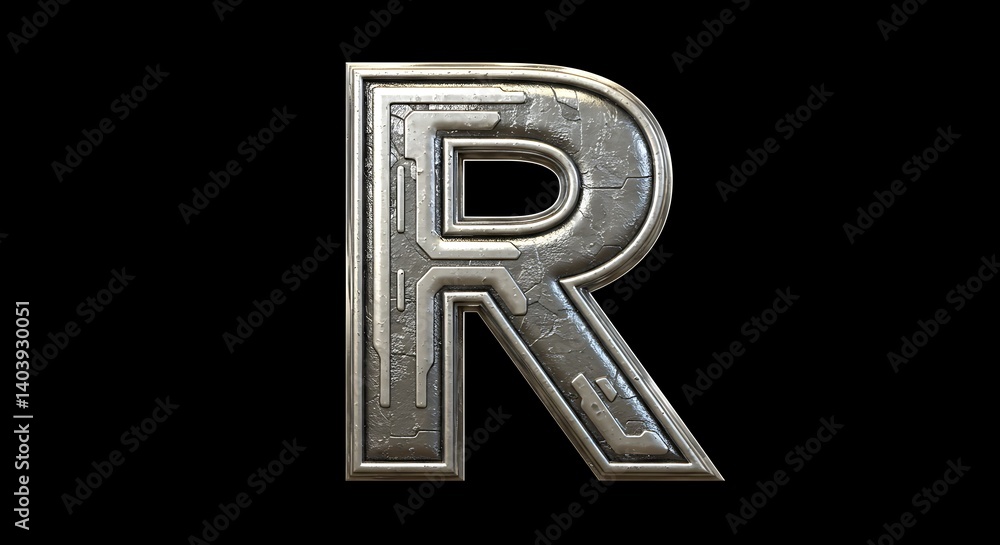 Metal Letter R, Alphabet, Badge Metal Letter R, Alphabet, Badge