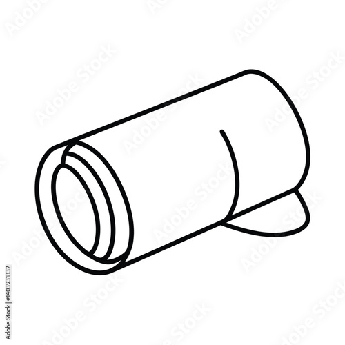yoga bolster line art on white background.eps