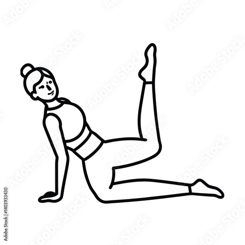 yoga with bolster line art on white background (1).eps