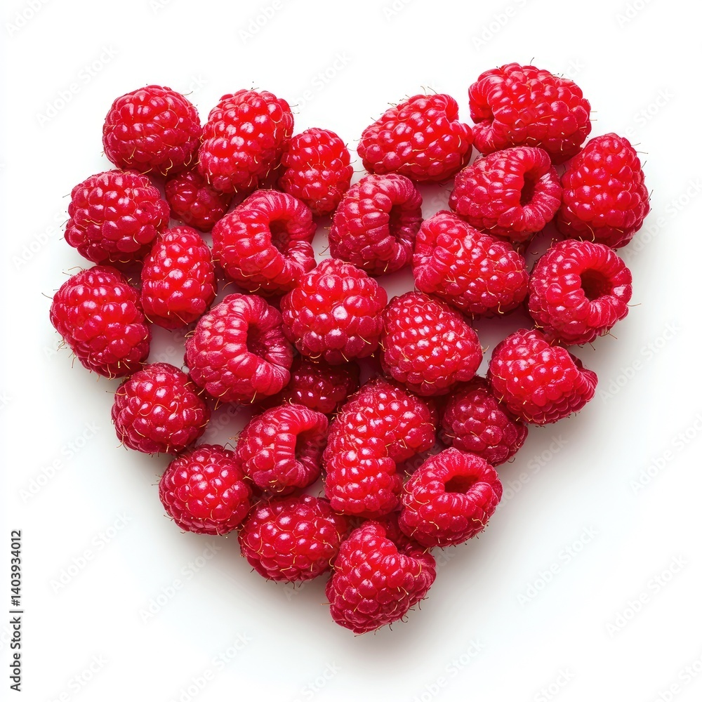 Heart-shaped raspberries Heart-shaped raspberries