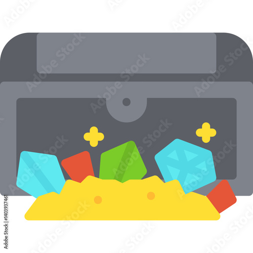 Treasure Chest I icon single vector illustration