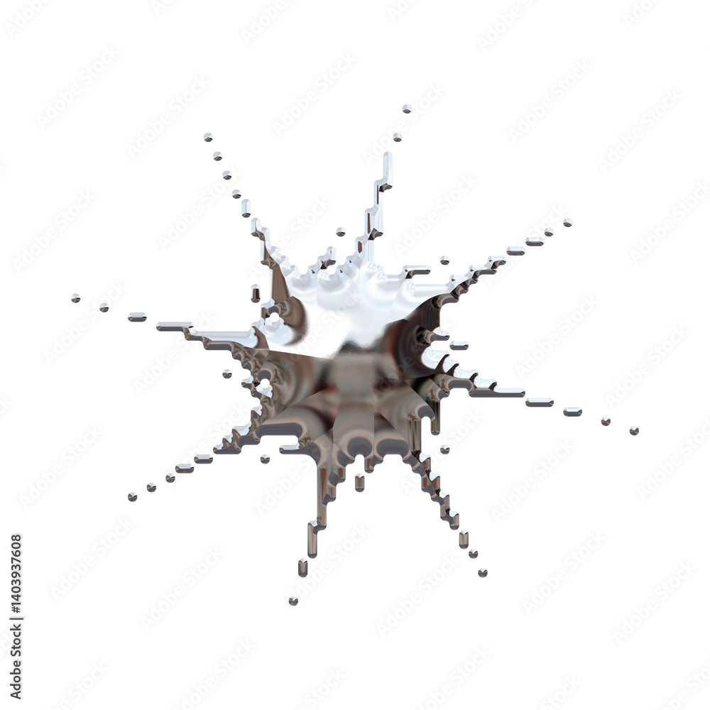 Obraz premium Abstract fluid shape with dynamic splashes and textures, showcasing a futuristic style.