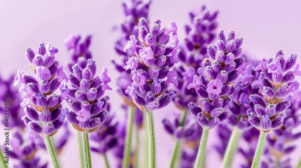 Naklejka premium Close-up of vibrant purple lavender blossoms