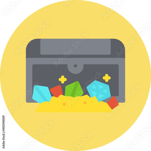 Treasure Chest I icon single vector illustration