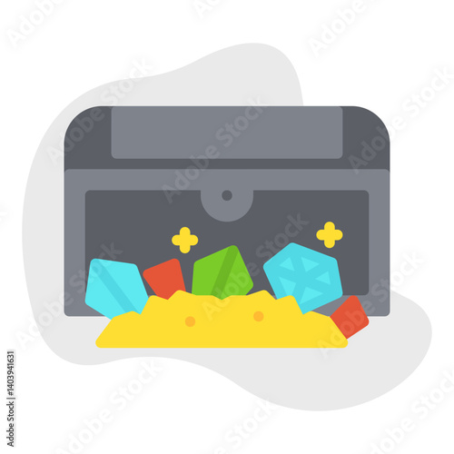Treasure Chest I icon single vector illustration