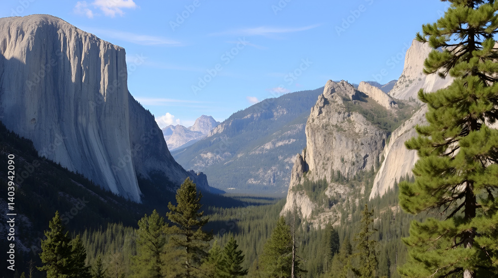 Obraz premium Classic valley view of Yosemite National Park