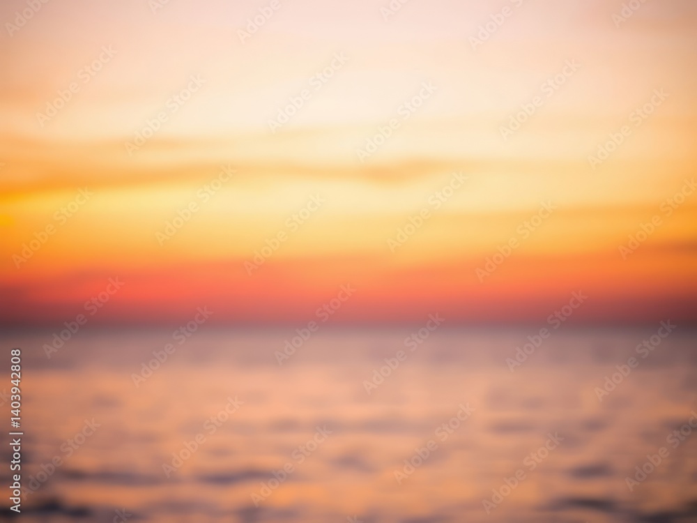 Fototapeta premium Captivating sunset over a tranquil ocean, showcasing soft pastel hues and gentle waves in a serene coastal setting