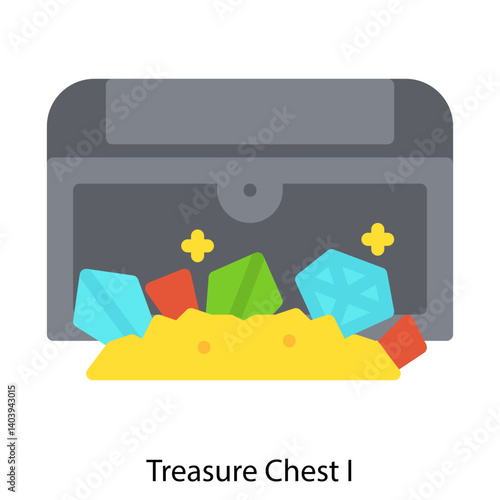 Treasure Chest I icon single vector illustration