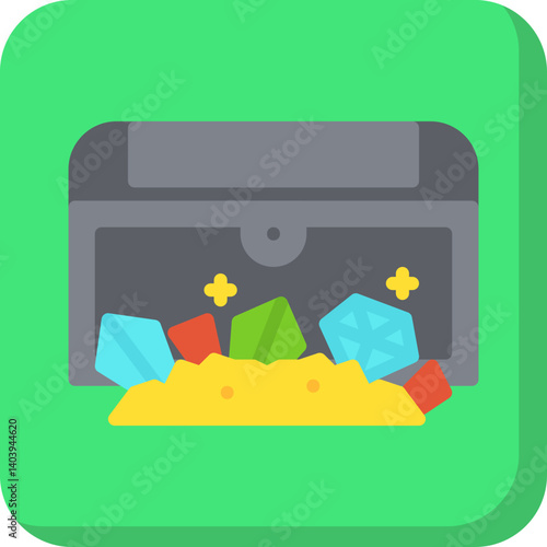 Treasure Chest I icon single vector illustration