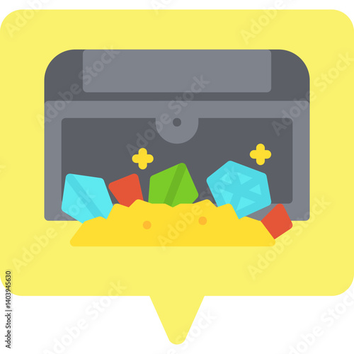 Treasure Chest I icon single vector illustration