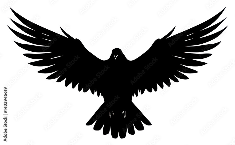 Naklejka premium PNG A bird flying silhouette drawing white.