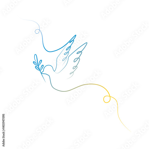 dove of Peace, line art