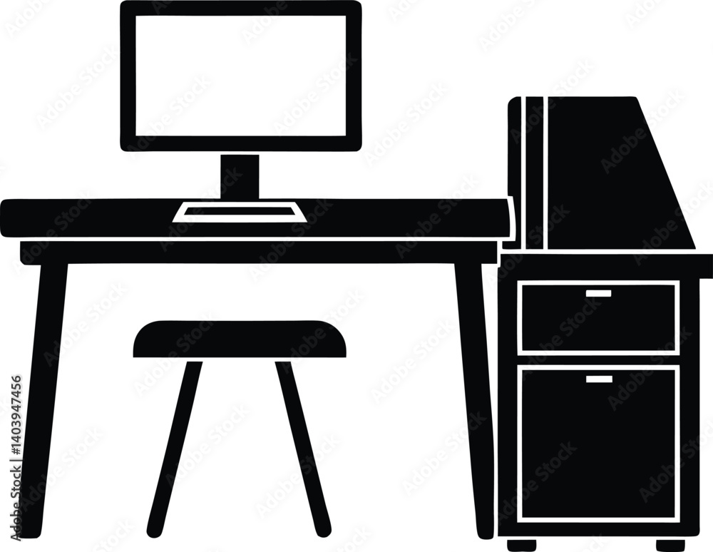Sleek Professional Desk Silhouette for Office Use Sleek Professional Desk Silhouette for Office Use
