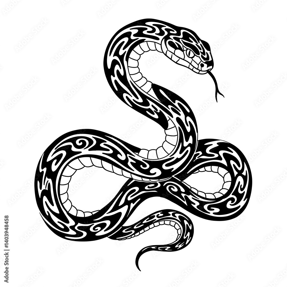 Fototapeta premium black and white snake