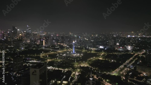 Wallpaper Mural Aerial view clip of National Monument or also known as Monas, located in Jakarta, the capital city  Torontodigital.ca
