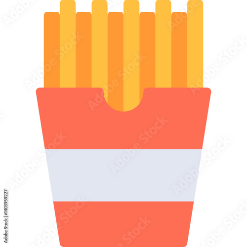 French Fries icon single vector illustration