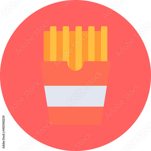 French Fries icon single vector illustration