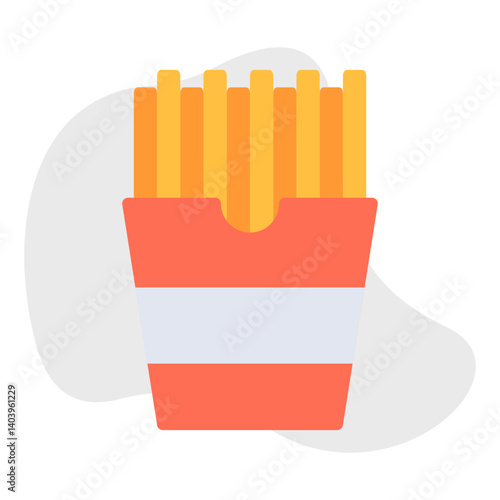 French Fries icon single vector illustration