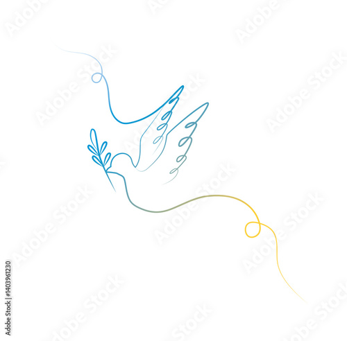 dove of Peace, line art