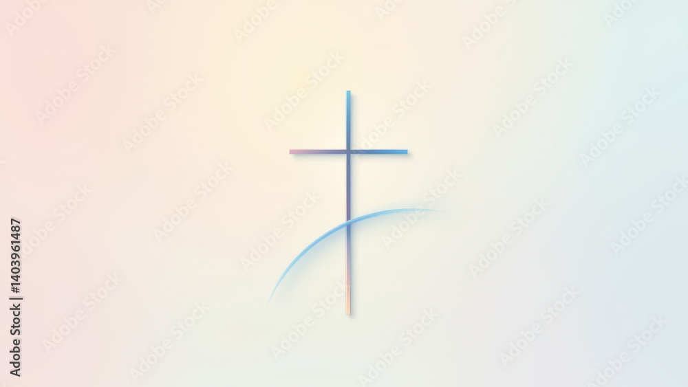 A digital illustration of a Christian cross with a subtle halo effect. A digital illustration of a Christian cross with a subtle halo effect.