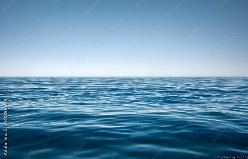 custom made wallpaper toronto digitalCalm blue ocean stretching to the horizon under a clear sky, capturing the vastness and tranquility of the sea in a serene, minimalist composition
