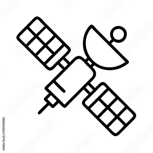 Satellite vector icon illustration of space satellite communication technology design element