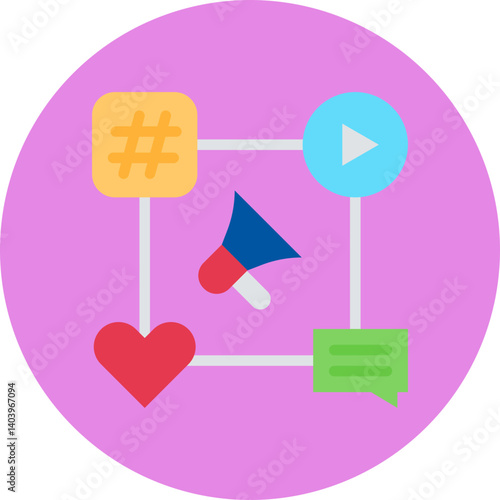 Social Media Campaign icon single vector illustration