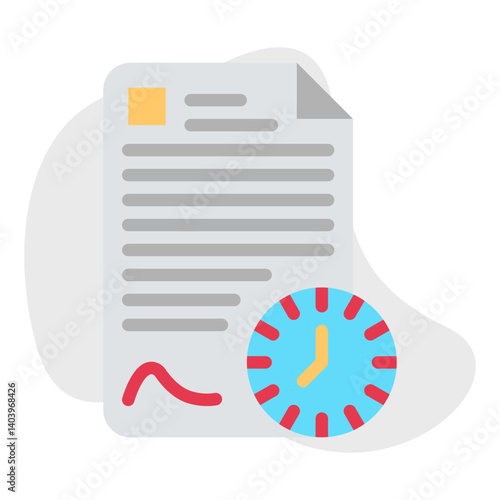 Longterm Contract icon single vector illustration