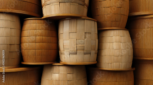 Bamboo Wall Background with Organic Texture