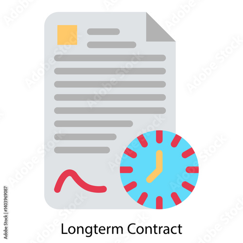 Longterm Contract icon single vector illustration