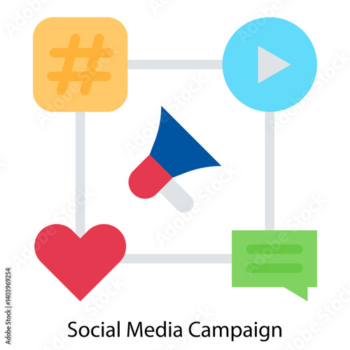 Social Media Campaign icon single vector illustration