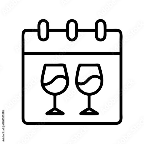 Calendar wine event date reminder appointment schedule celebration party alcohol cheers