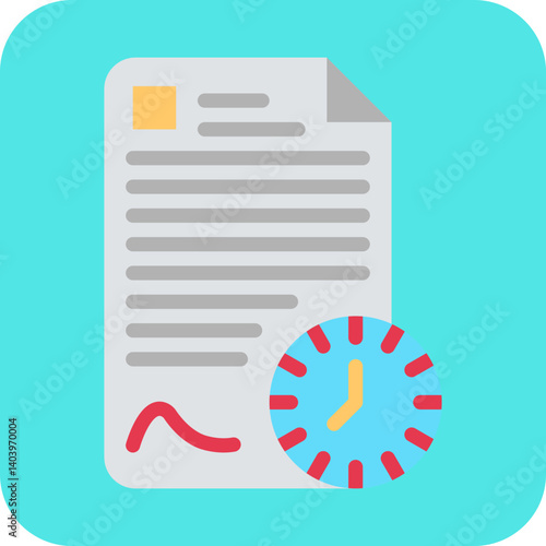 Longterm Contract icon single vector illustration