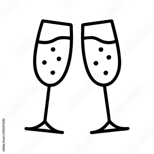 Celebrate with champagne glasses vector icon design for party and special occasion toast cheers 90