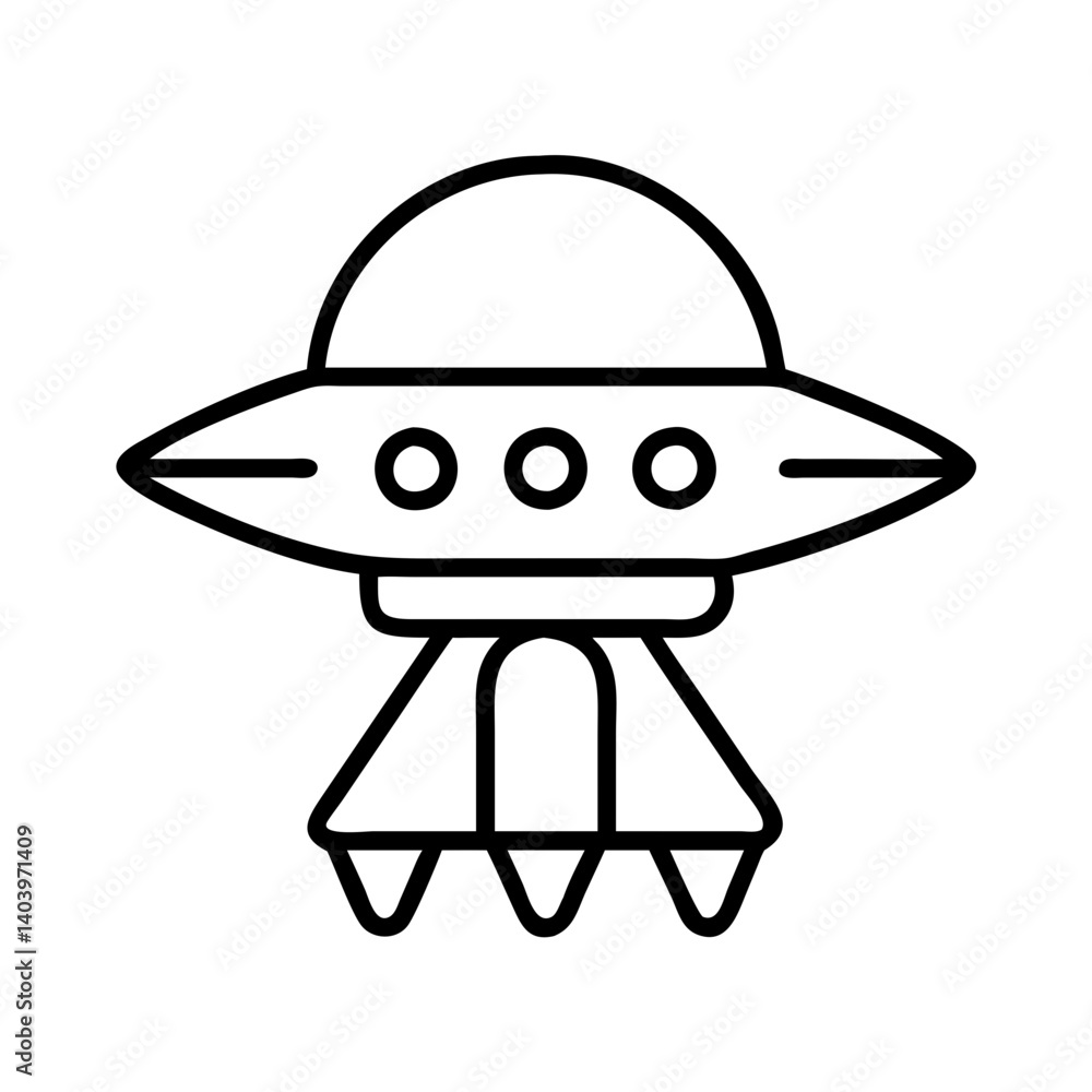 Ufo spaceship vector illustration for alien abduction and space exploration concepts and designs Ufo spaceship vector illustration for alien abduction and space exploration concepts and designs