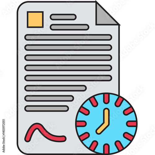 Longterm Contract icon single vector illustration