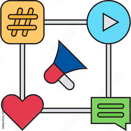 Social Media Campaign icon single vector illustration