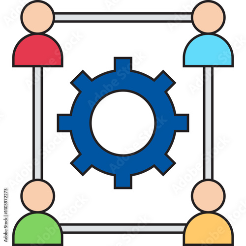 Team Support icon single vector illustration