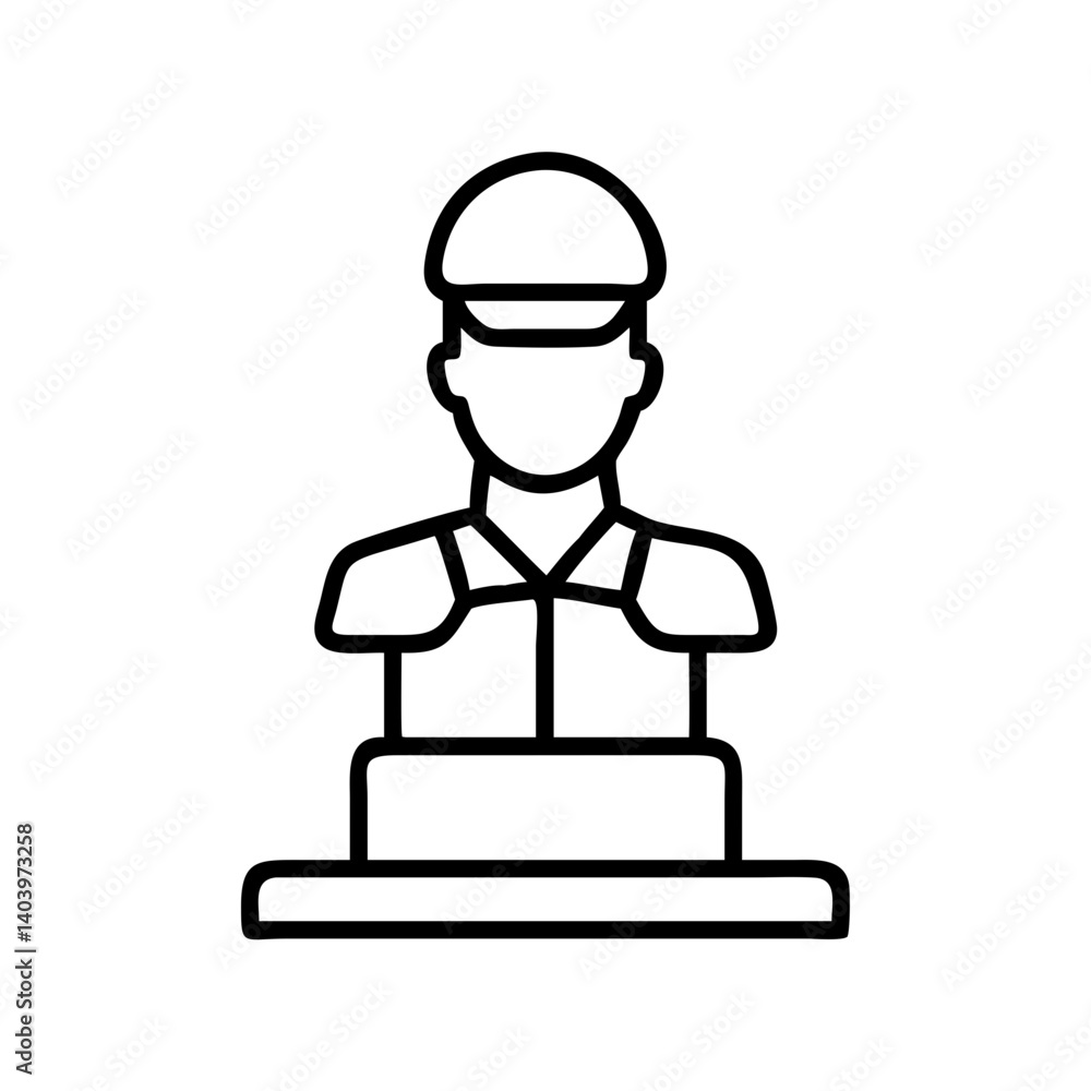 Find police officer statue vector icon illustration for law enforcement and security design needs Find police officer statue vector icon illustration for law enforcement and security design needs