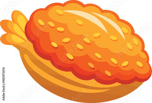 Delicious food chicken nugget vector illustration