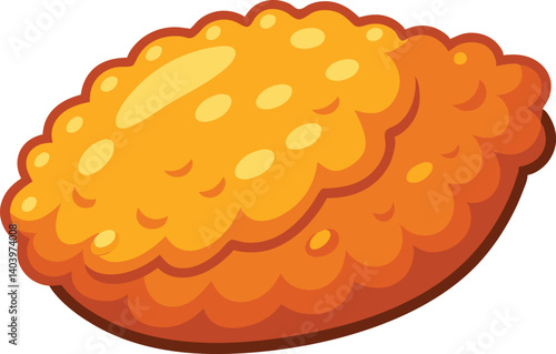 Delicious food chicken nugget vector illustration