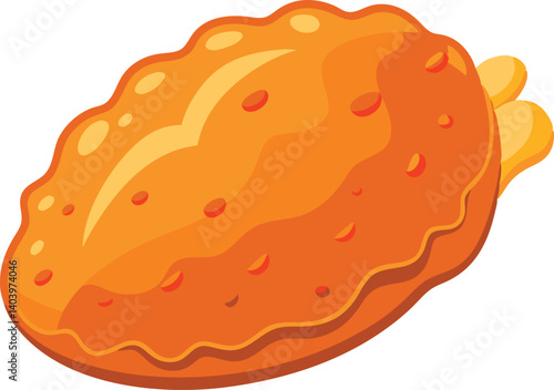 Delicious food chicken nugget vector illustration