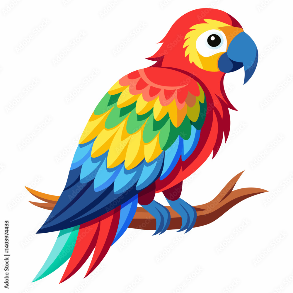 Fototapeta premium parrot on white background