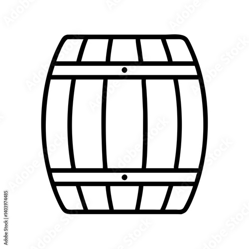 Vector illustration of a wooden barrel for wine beer whiskey storage cellar aged oak keg