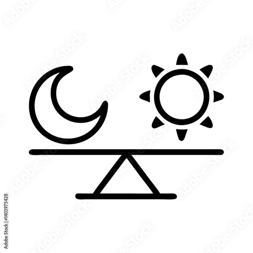 Balance of sun and moon astrology concept vector illustration day and night equilibrium symbol