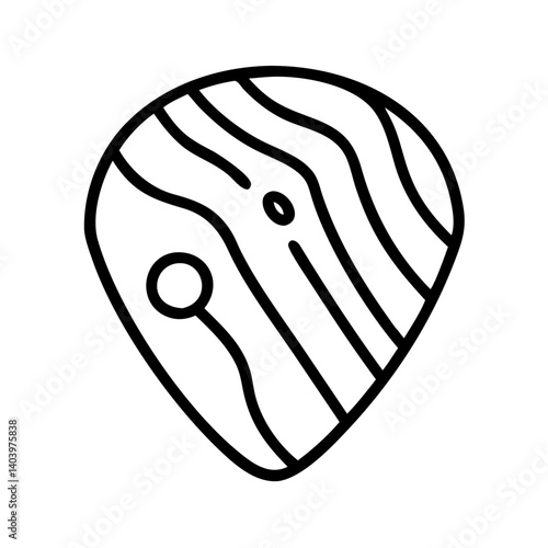 Vector graphic of guitar pick outline design for music accessories and instrument illustrations