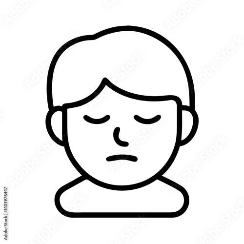 Sad person face depression anxiety mental health awareness icon vector illustration art design